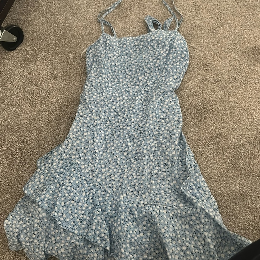 Blue floral dress
